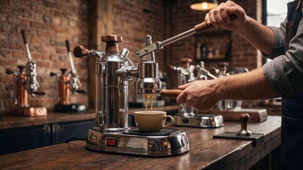 Hands-on testing and comparison of the best lever espresso machines on a wooden counter